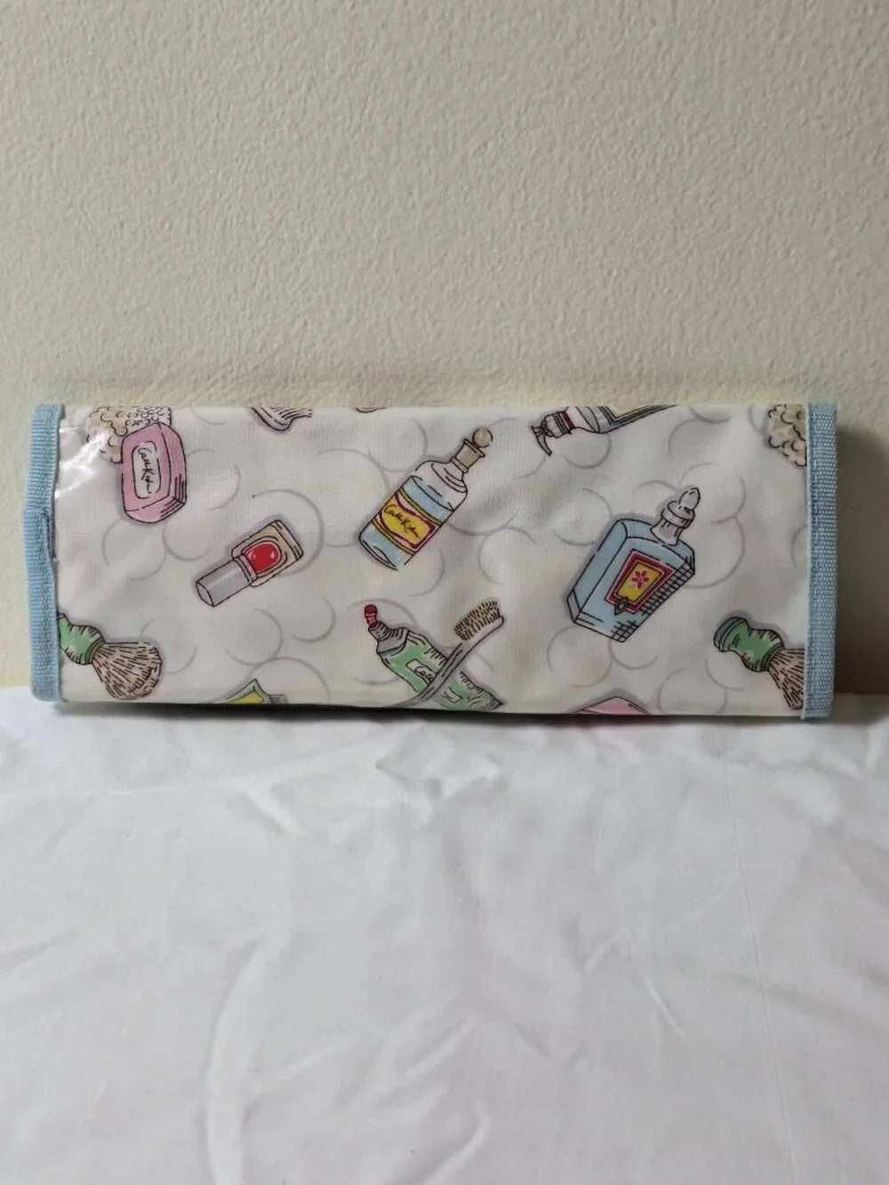 Cath Kidston Pastel Toiletry & Brush Roll - Blue Trim